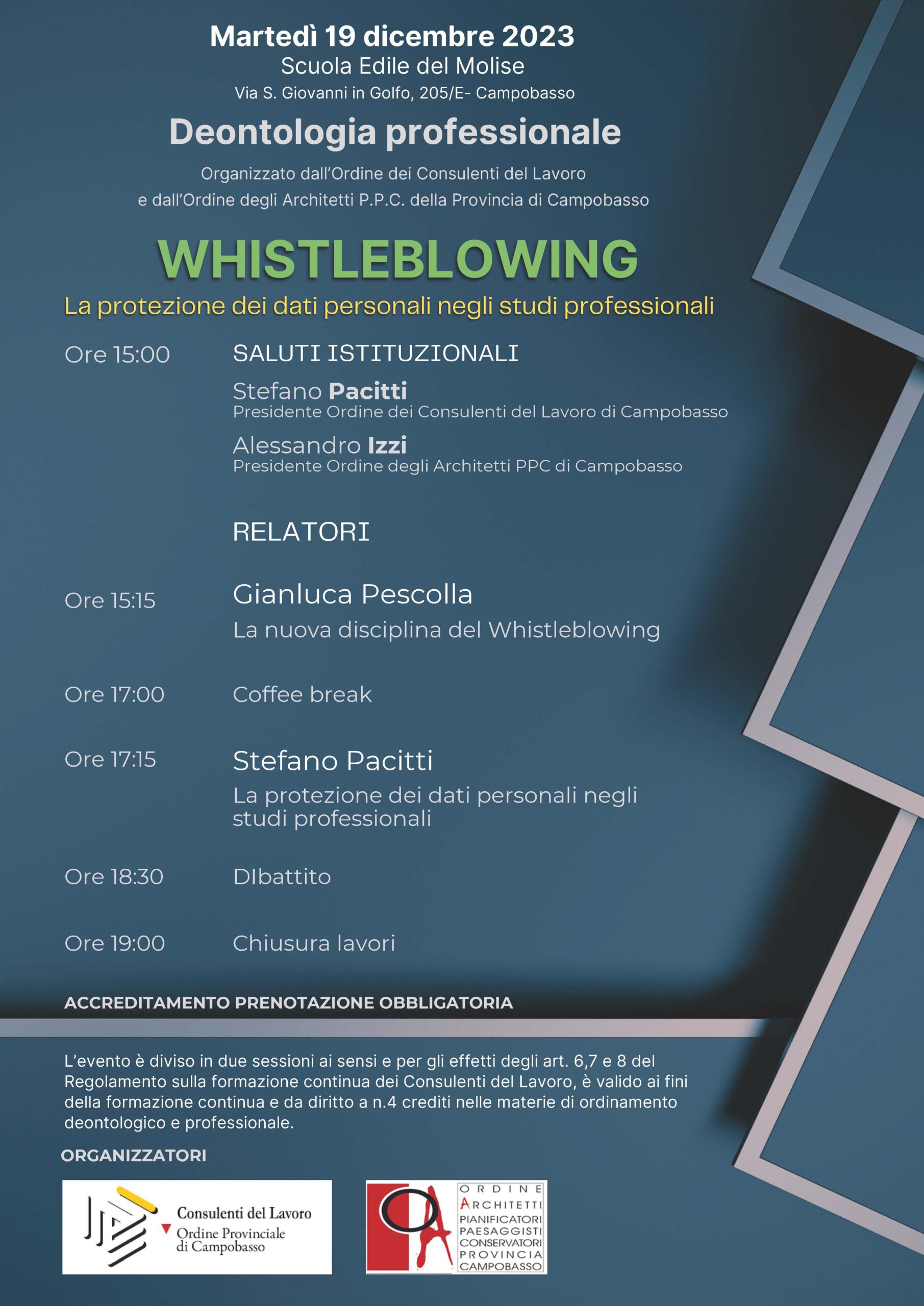 Locandina evento deontologico